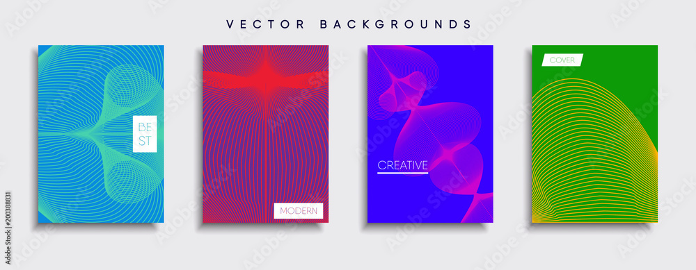 Vector cover designs. Future Poster template. Smartphone modern background set.
