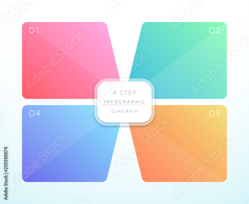 Vector 3d Colorful 4 Square Infographic Design
