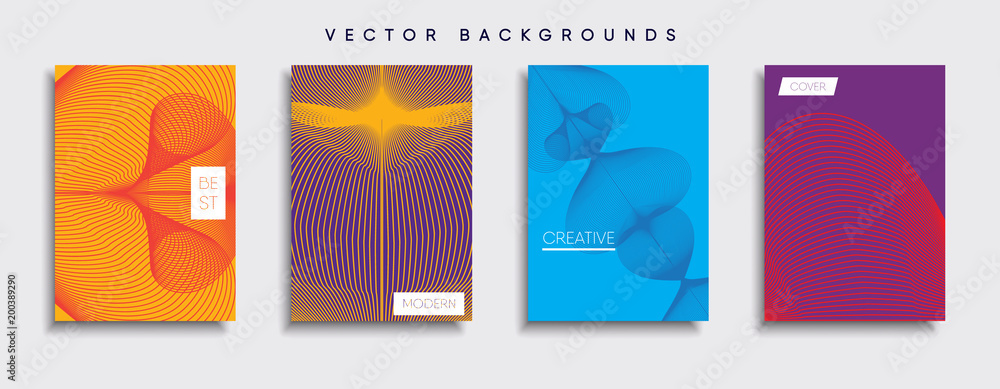 Vector cover designs. Future Poster template. Smartphone modern background set.