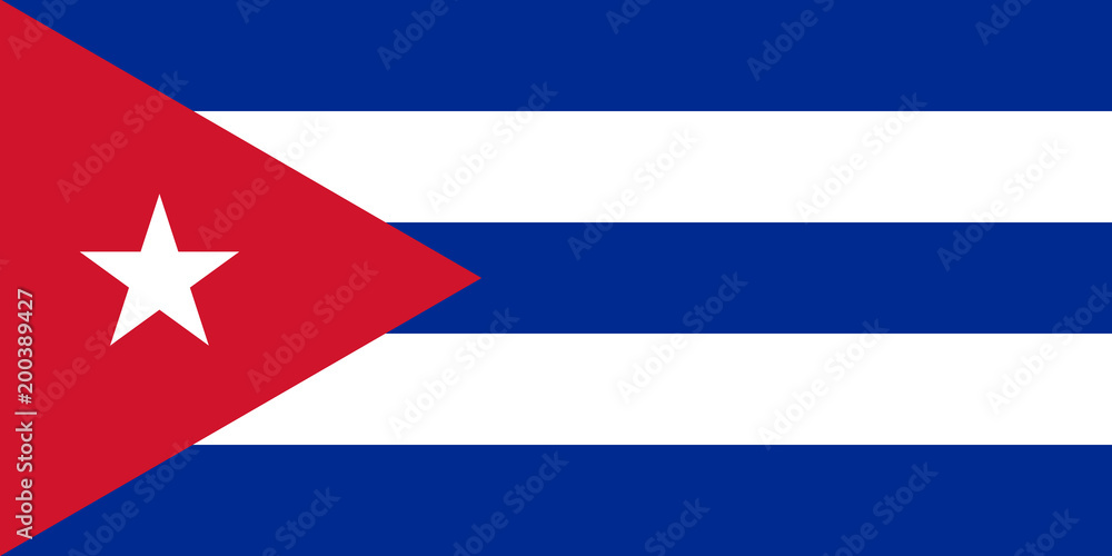Fototapeta premium Cuba flag standard proportion color mode RGB
