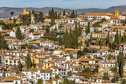 Neighborhood of the Albaicin. View from the Alhambra Watch Tower. Granada, Spain. © maylat