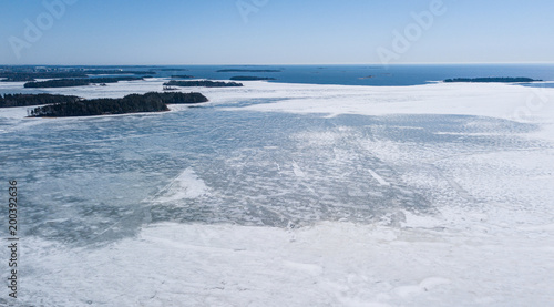Archipelago in Finland has still some ice in spring time