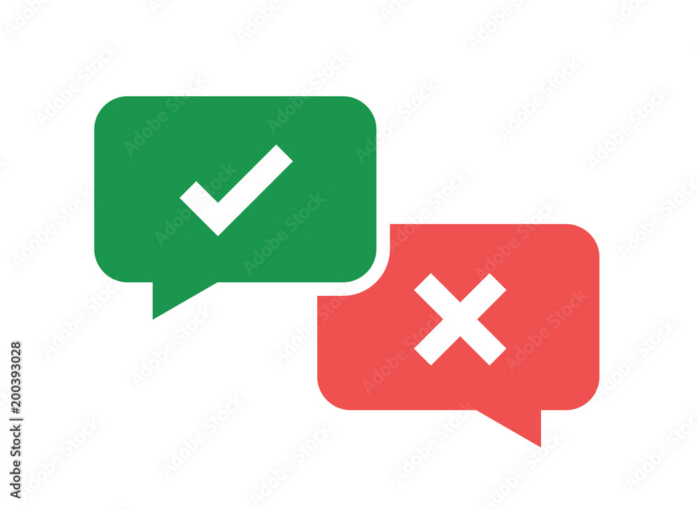 Do and Don't or Good and Bad Icons with Positive and Negative Symbols Do and Don't or Good and Bad Icons with Positive and Negative Symbols