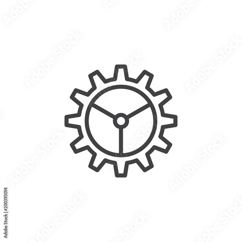 Cogwheels outline icon. linear style sign for mobile concept and web design. Settings simple line vector icon. Gear wheels symbol, logo illustration. Pixel perfect vector graphics
