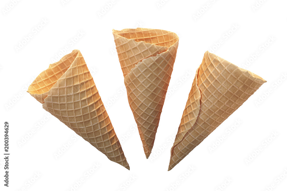 Delicious ice-cream cones isolated on white background. 3d illustration Delicious ice-cream cones isolated on white background. 3d illustration