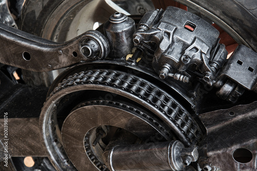 Close-up gears of engine