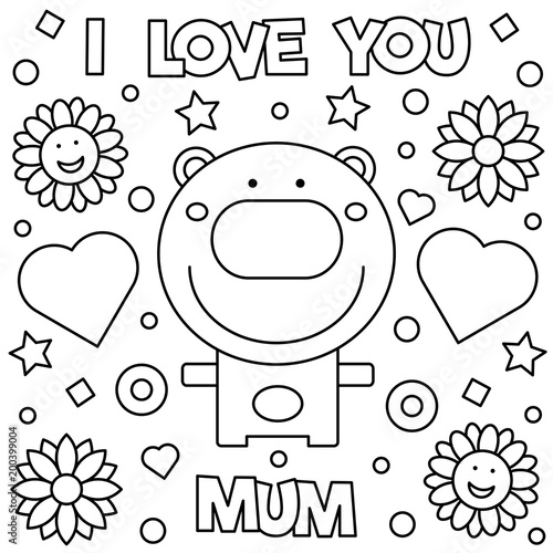 Bear. Coloring page. Vector illustration.