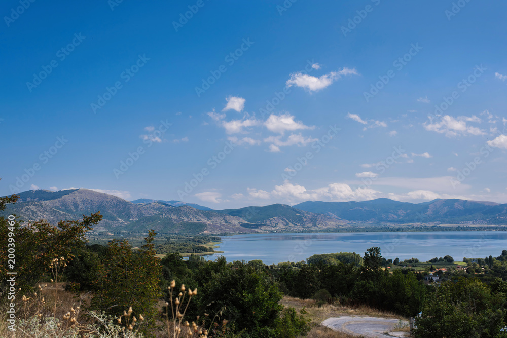 Panoramic view from mountain on the Kastoria town and neighborhood Orestias lake. Greece Panoramic view from mountain on the Kastoria town and neighborhood Orestias lake. Greece