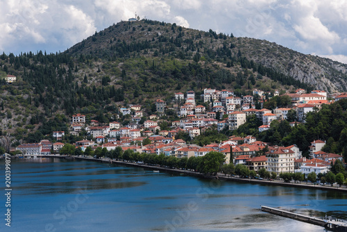 Panoramic view on the Kastoria town and Orestias Lake. Greece © flowertiare