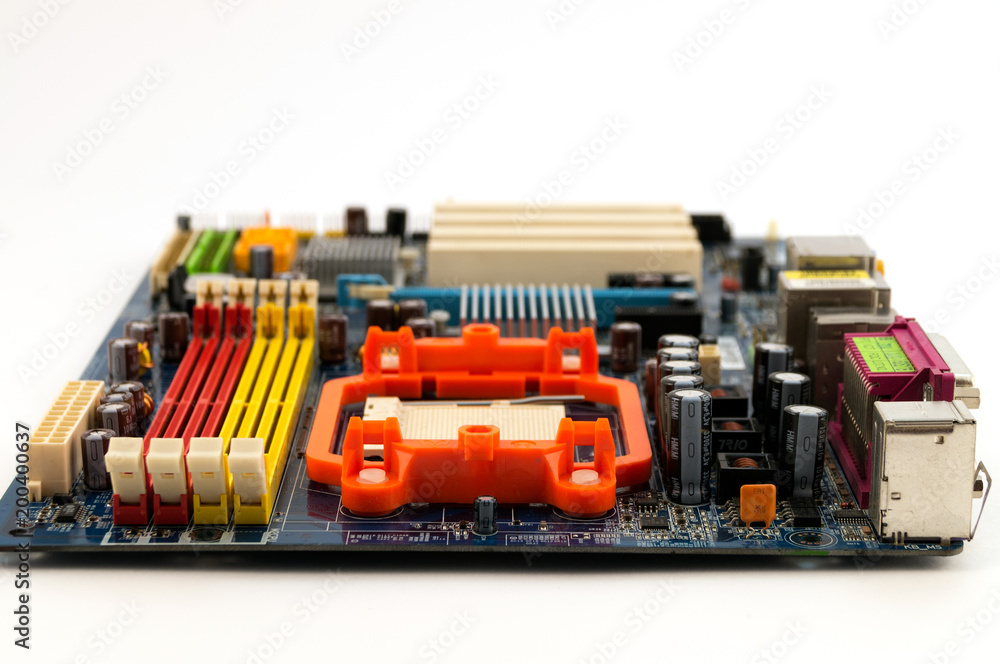 The main part of the computer is the motherboard on the side of the socket for installing the processor. The main part of the computer is the motherboard on the side of the socket for installing the processor.