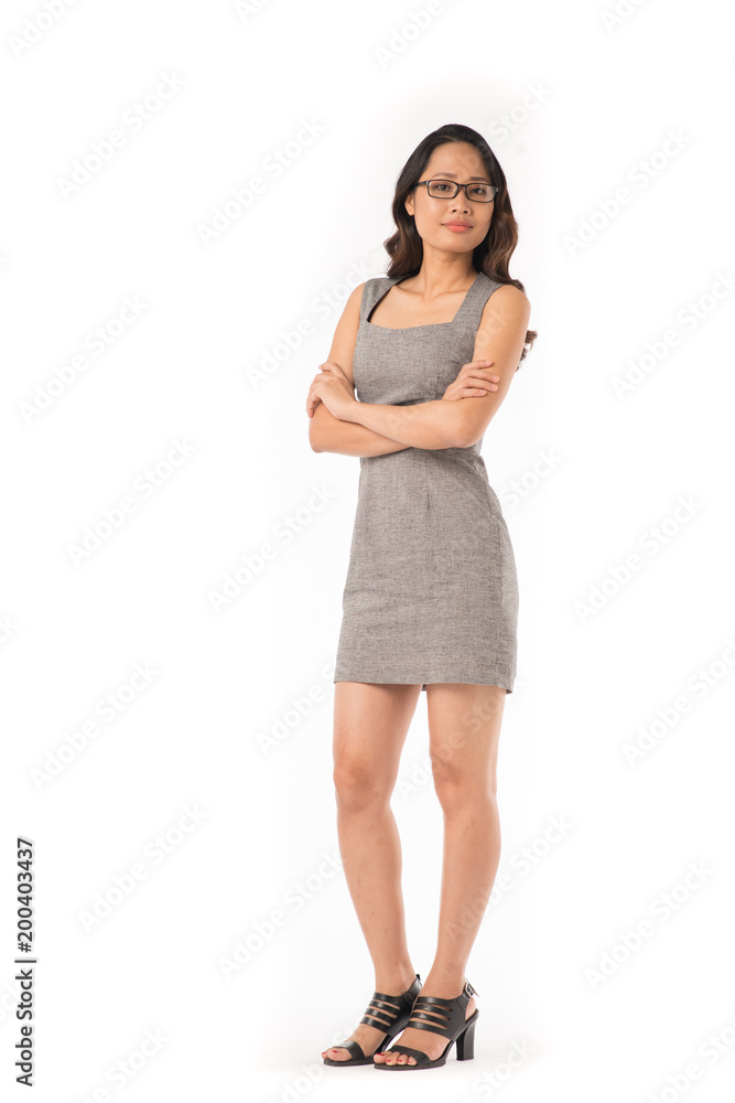 Portrait of beautiful Asian young woman wearing eyeglasses posing pn white background Portrait of beautiful Asian young woman wearing eyeglasses posing pn white background