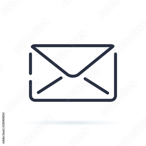 Mail icon or Envelope sign vector Illustration isolated on transparent background. Email icon.