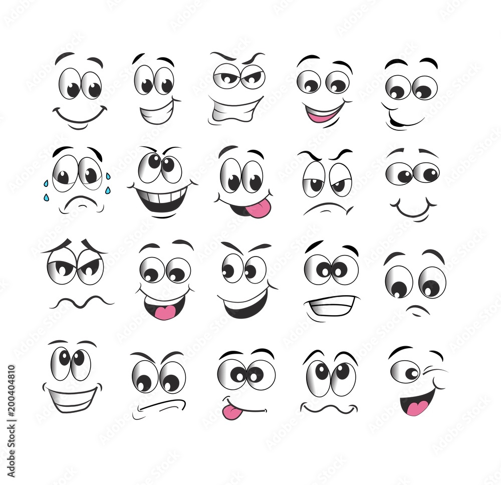 emotion set. emoji set. vector illustration