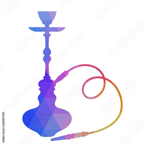 Triangular Colored Silhouette Of Hookah Shisha Over White Background Stock Illustration Adobe Stock