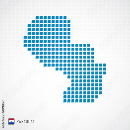 Paraguay map and flag icon