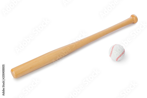 Baseball bat and ball
