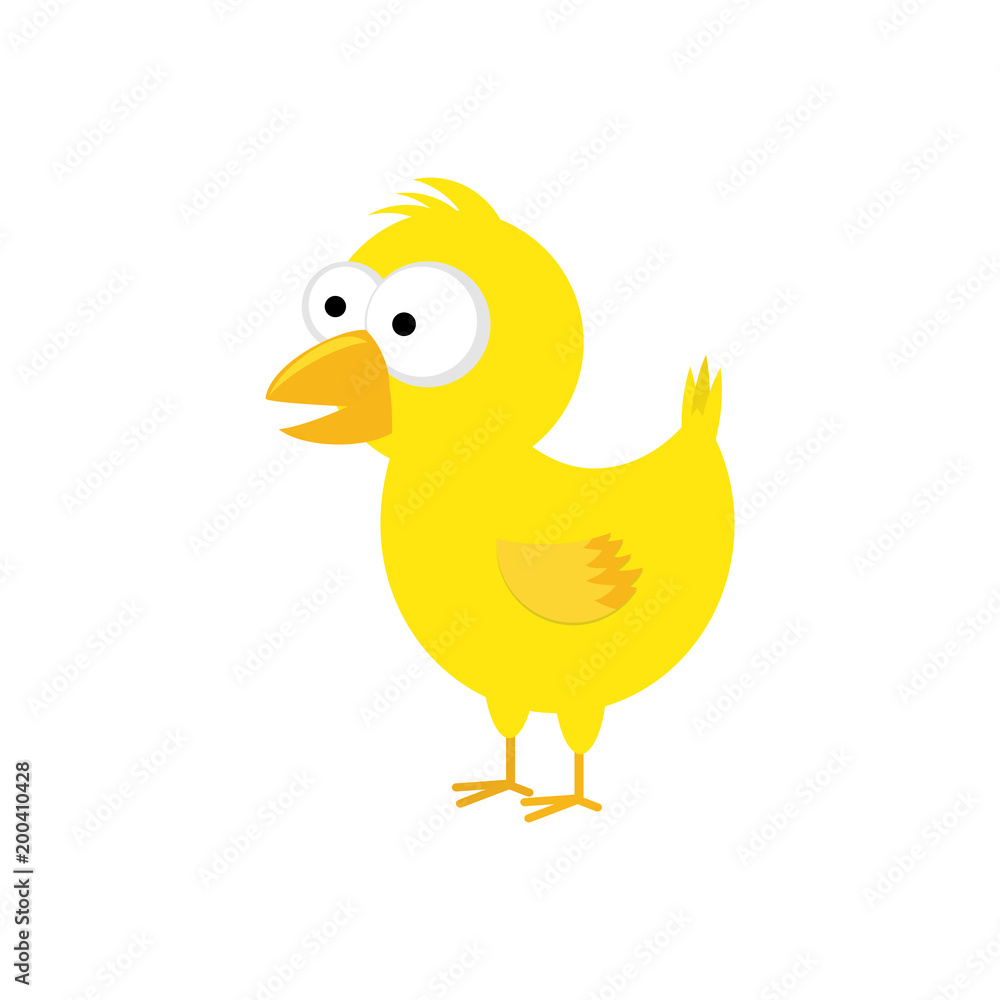 Cute cartoon chicken vector illustration. Isolated on white bac Cute cartoon chicken vector illustration. Isolated on white bac