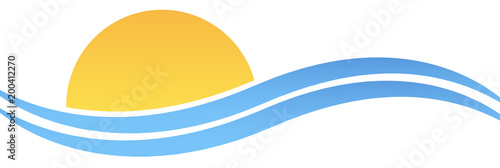 estate, acqua, sole, mare, vacanze, vettoriale, 