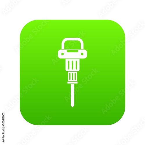 Pneumatic hammer icon digital green