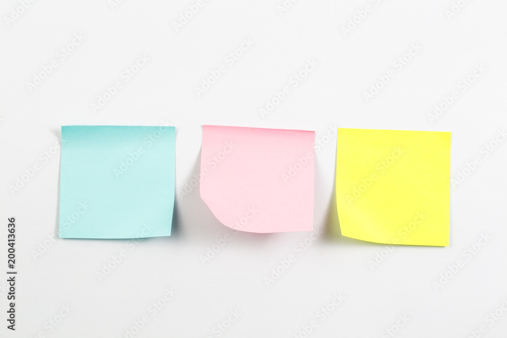 sticky notes On a white background sticky notes On a white background