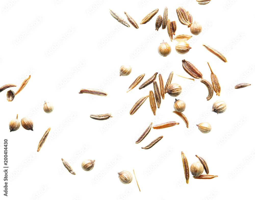 Sesame seeds with bread on white background Sesame seeds with bread on white background
