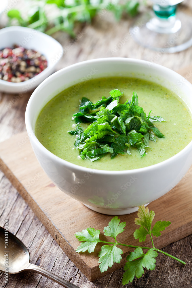 Bowl Of Homemade Broccoli Soup Bowl Of Homemade Broccoli Soup