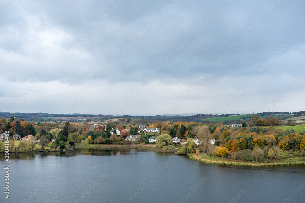 View of Linlithgow Loch, which located next to Linlithgow Palace, Scotland View of Linlithgow Loch, which located next to Linlithgow Palace, Scotland