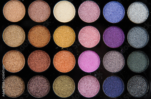 The multicolor of eyeshadow,show pigment and texture of product.