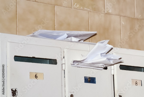 Bilde på lerret Several letter boxes