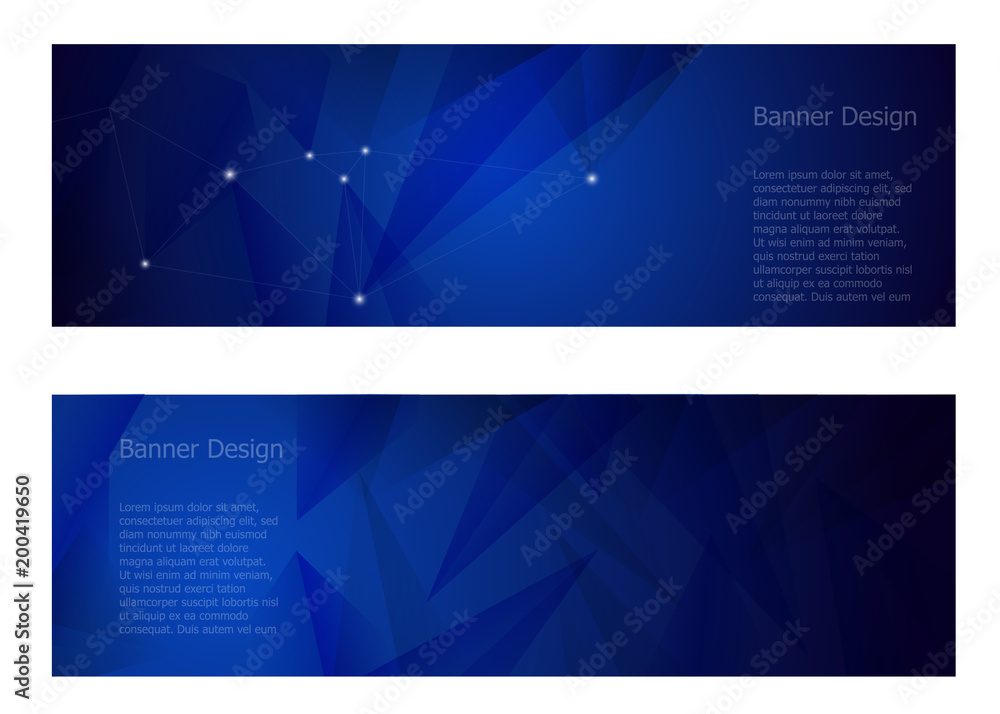 Blue triangle design business banner, illustration eps10