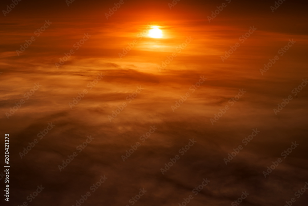 beautiful dramatic sunset and sunrise sky with clouds