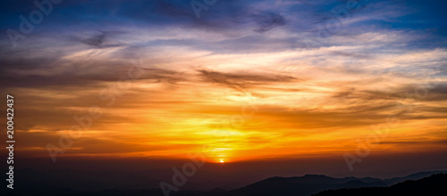 Dramatic sunset and sunrise sky and clouds