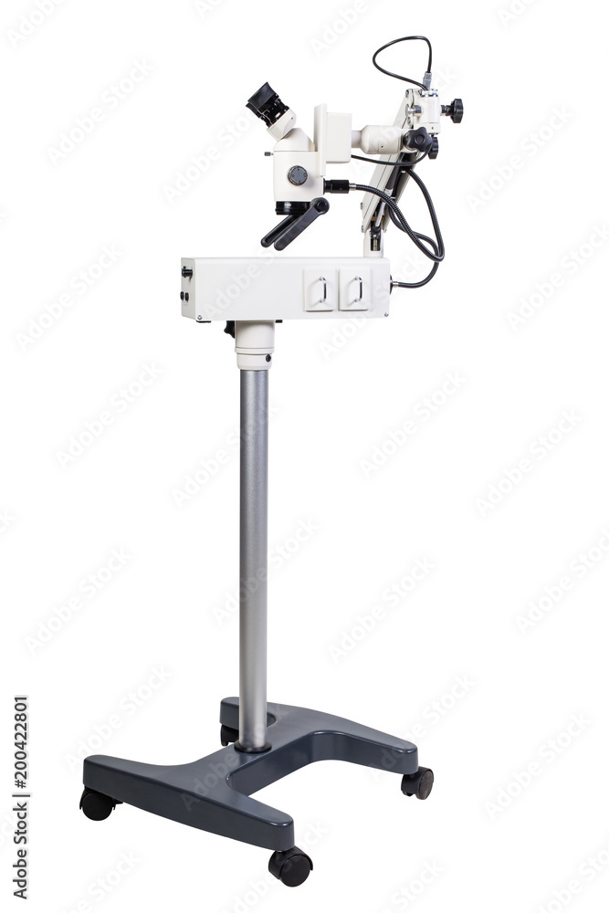 Modern medical equipment - portable operation surgical microscope isolated