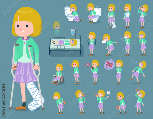 flat type blond hair girl white_sickness