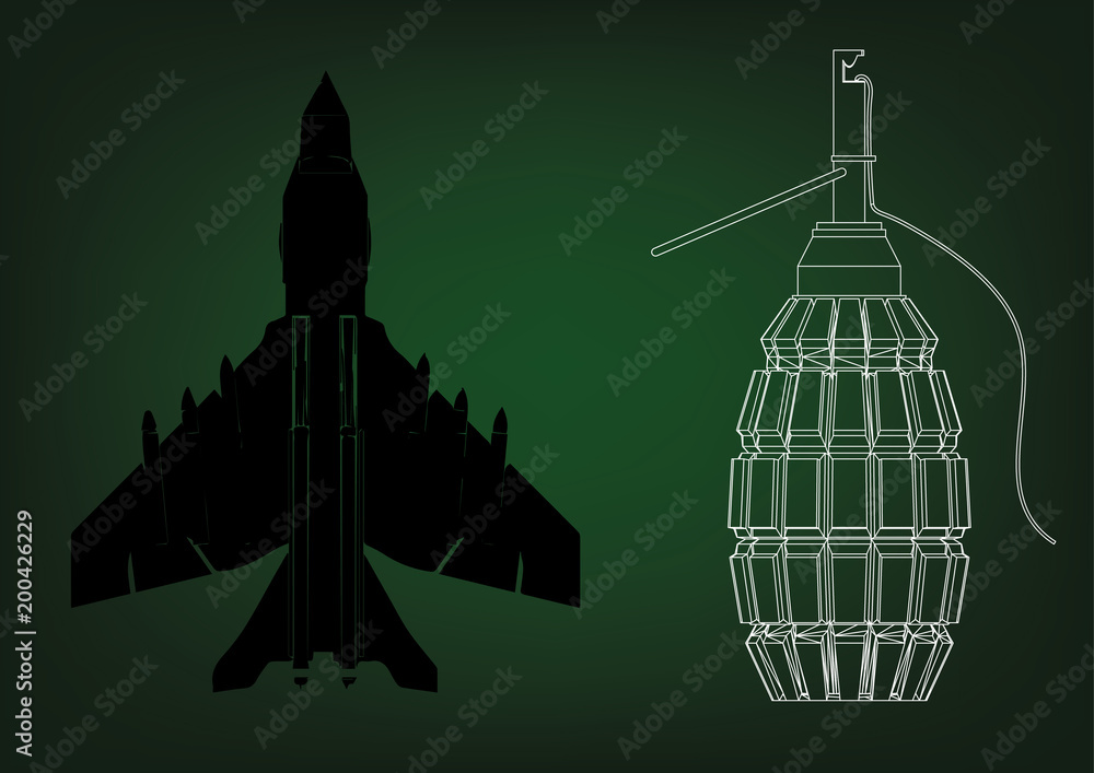 Fototapeta premium Grenade and fighter