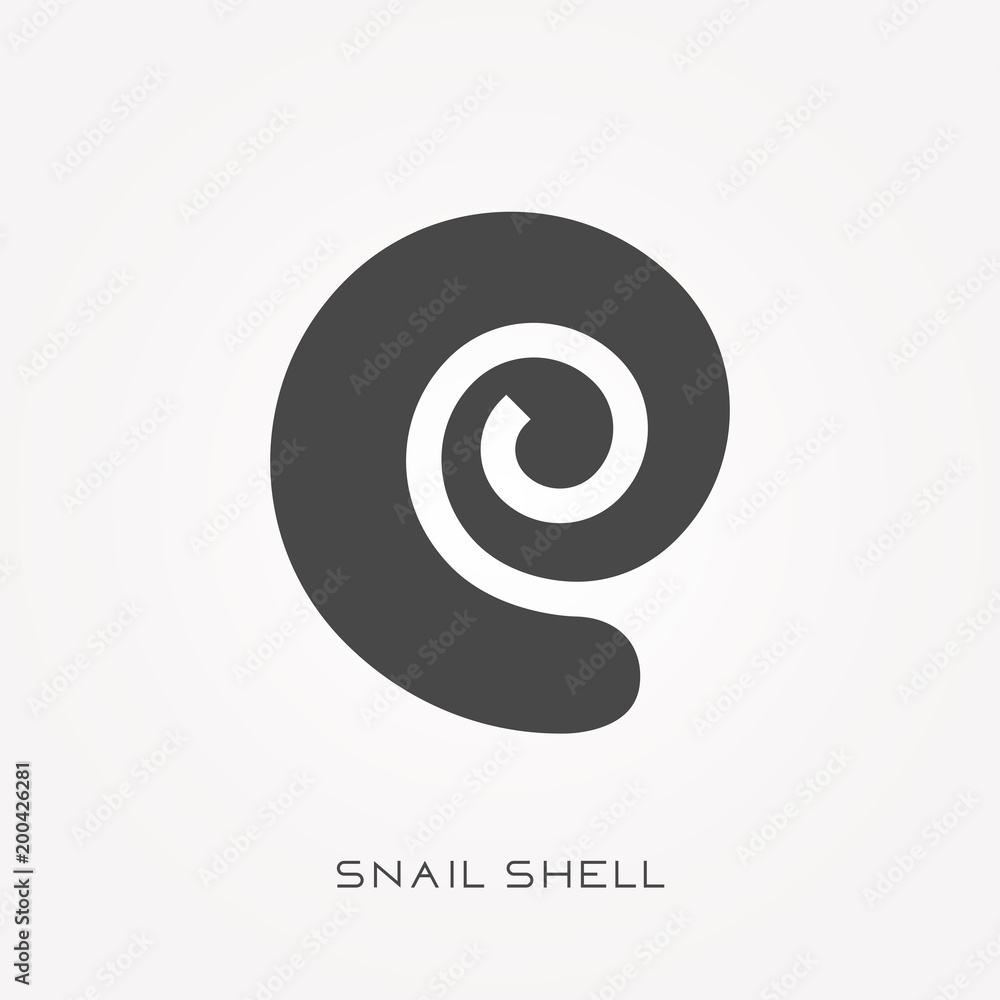 Silhouette icon snail shell Silhouette icon snail shell