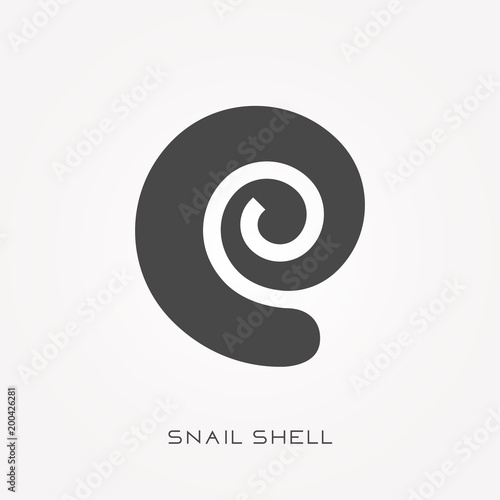 Silhouette icon snail shell