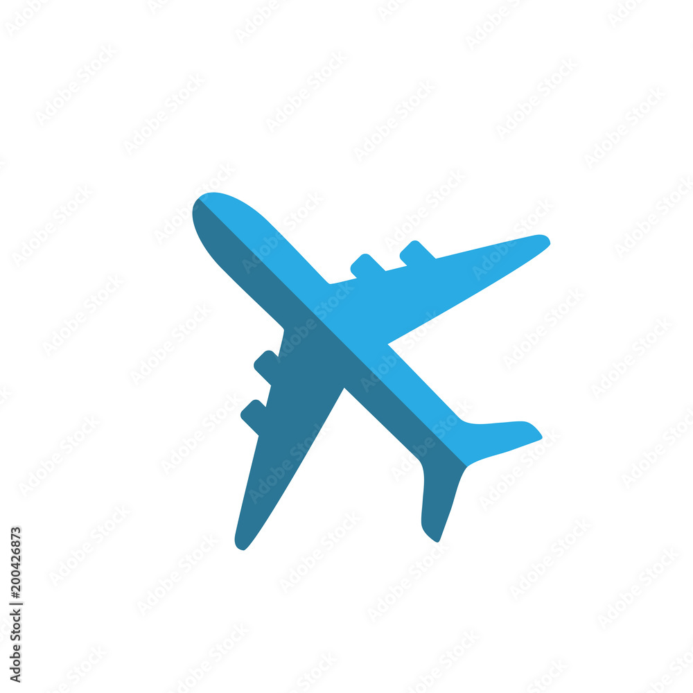 Obraz premium Airplane icon, plane sign. Vector illustration, flat design.