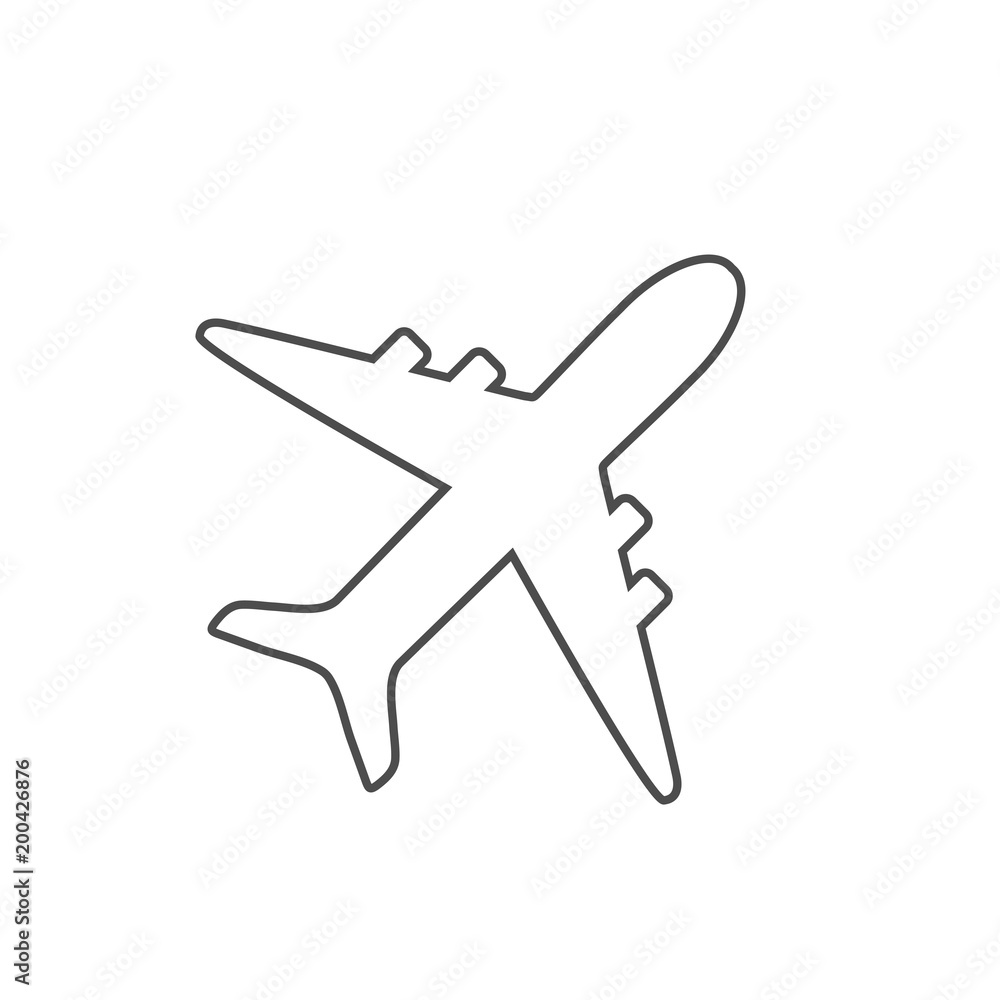 Obraz premium Airplane icon, plane sign. Vector illustration, flat design.