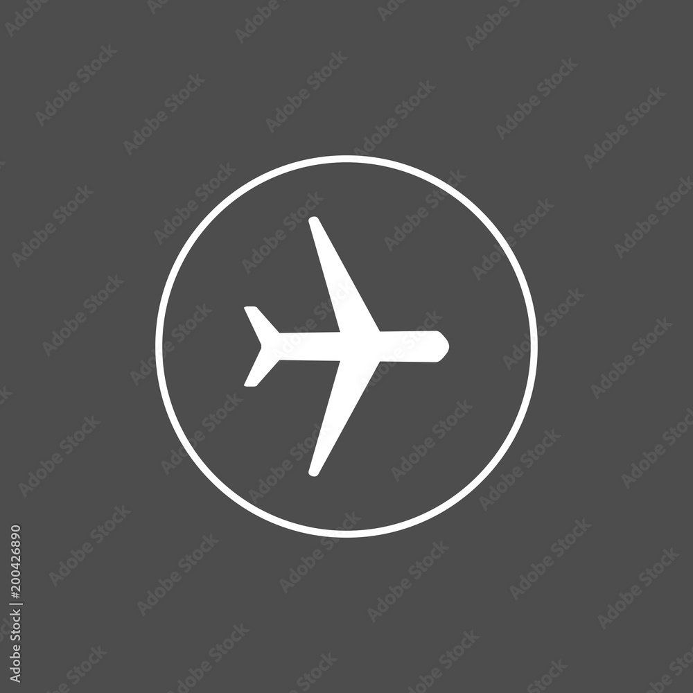Airplane icon, plane sign. Vector illustration, flat design. Airplane icon, plane sign. Vector illustration, flat design.