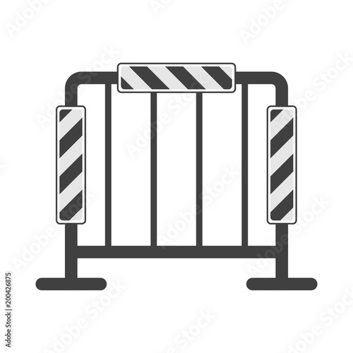 Icon of road fencing with reflectors. Vector illustration, isolated on white background.