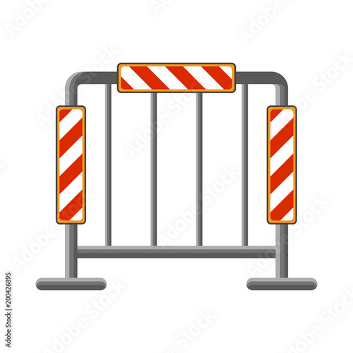 Pattern of road fencing with reflectors. Vector illustration, isolated on white background.