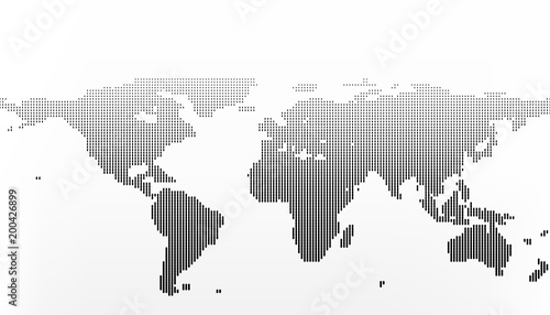 World map in dots, little lines with gradient effect