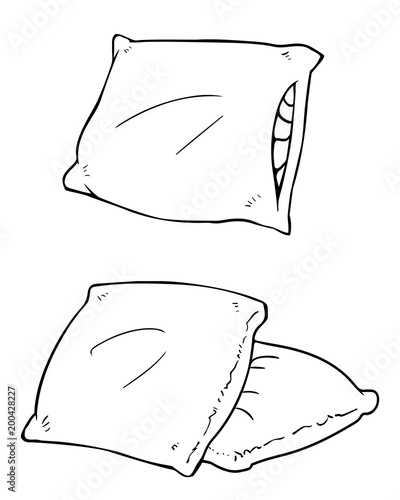 Vector pillows line art