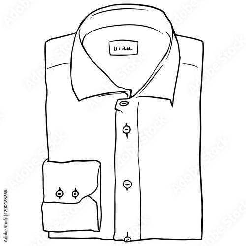 Folded long sleeves shirt line art