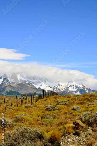 Montaña nevada en la Patagonia