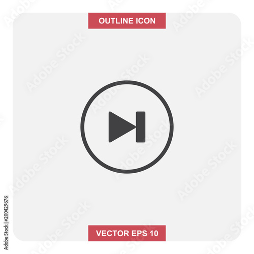 Free Download Vector design of outline icon, Next or arrow button thin lines stroke symbol for web or mobile element. - GFXLoad