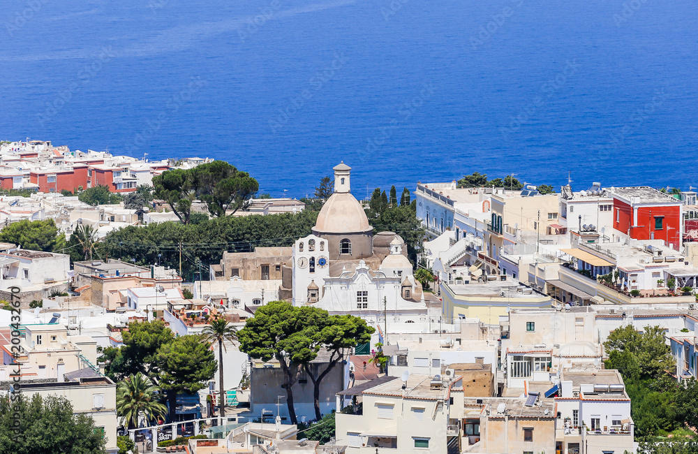 Landscape of the island, view from above.  Anacapri. Capri island, Italy