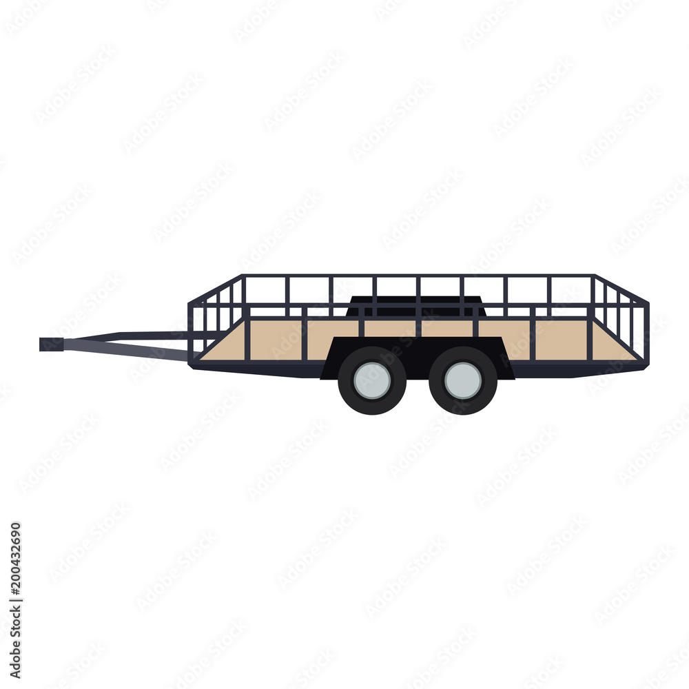 Empty load trailer isolated vector illustration graphic design