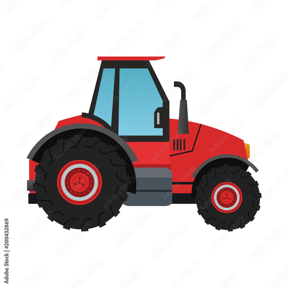 Obraz premium Farm tractor vehicle vector illustration graphic design